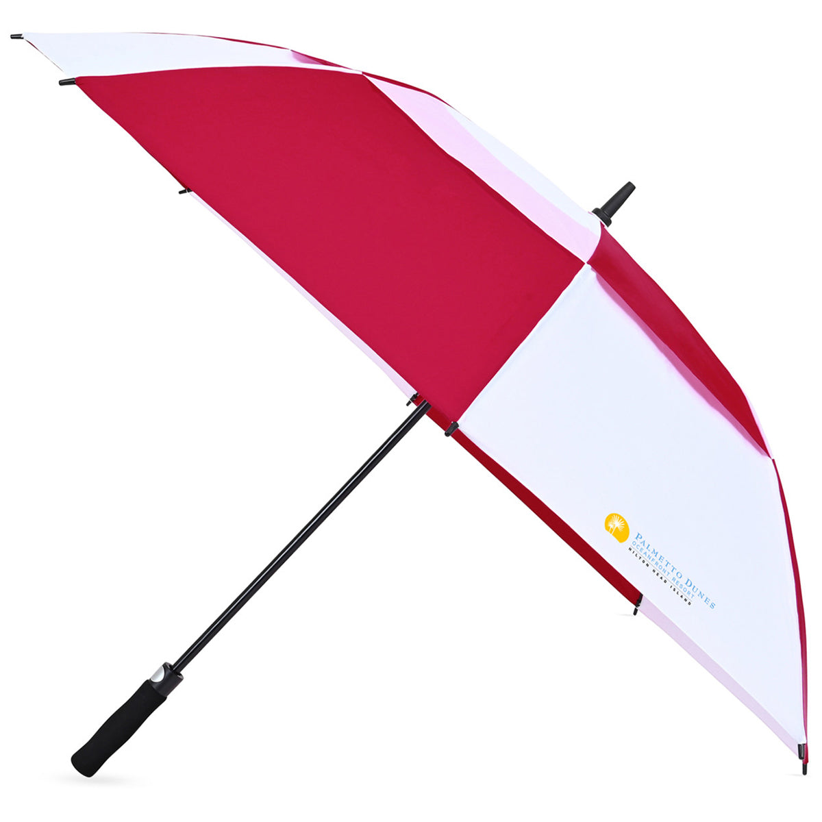 Elements Red/White 60" Recycled Auto Open Double Canopy Golf Umbrella