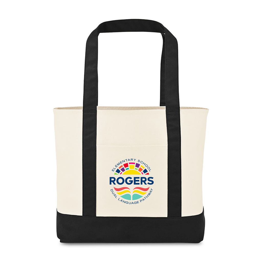 Gemline Black Large Canvas Tote