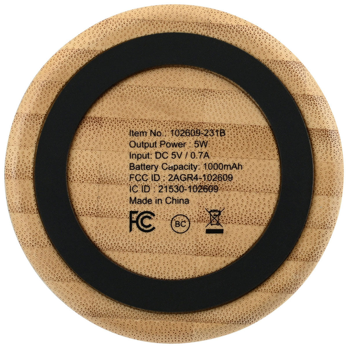 Gemline Bamboo Reed Circle Bamboo Wireless Speaker