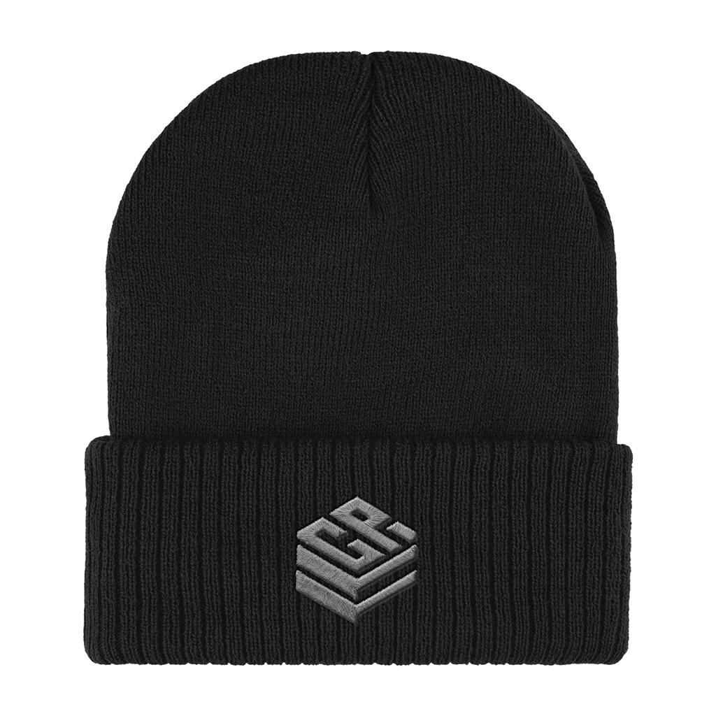 Hit Black Knit Beanie with Cuff
