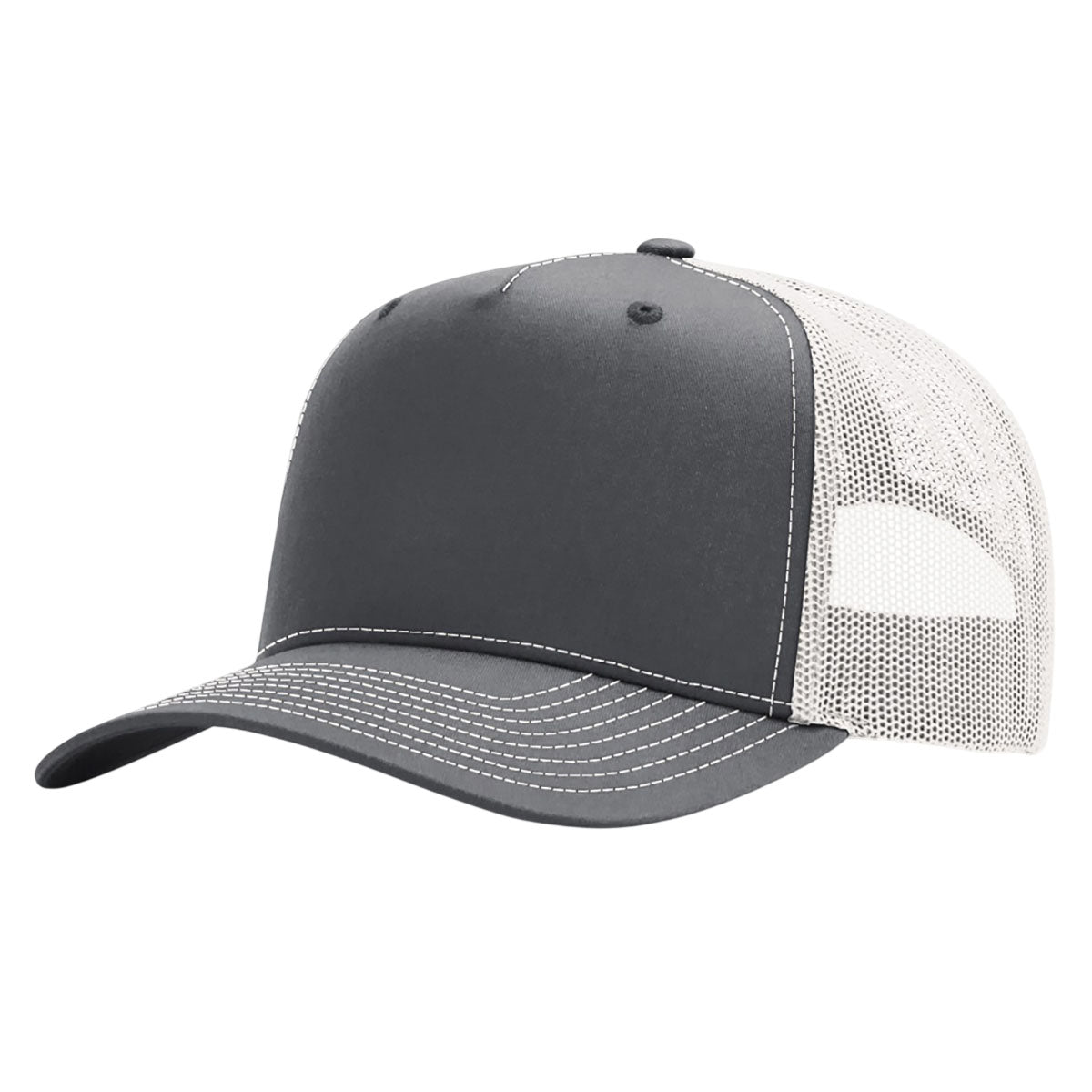 Richardson Charcoal/Ice Grey Five-Panel Champ Trucker