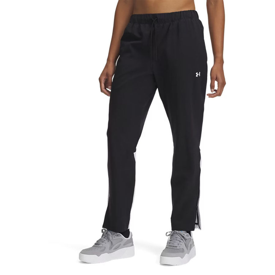 Under Armour Women's Black/White/White Rival Stretch Woven Pants