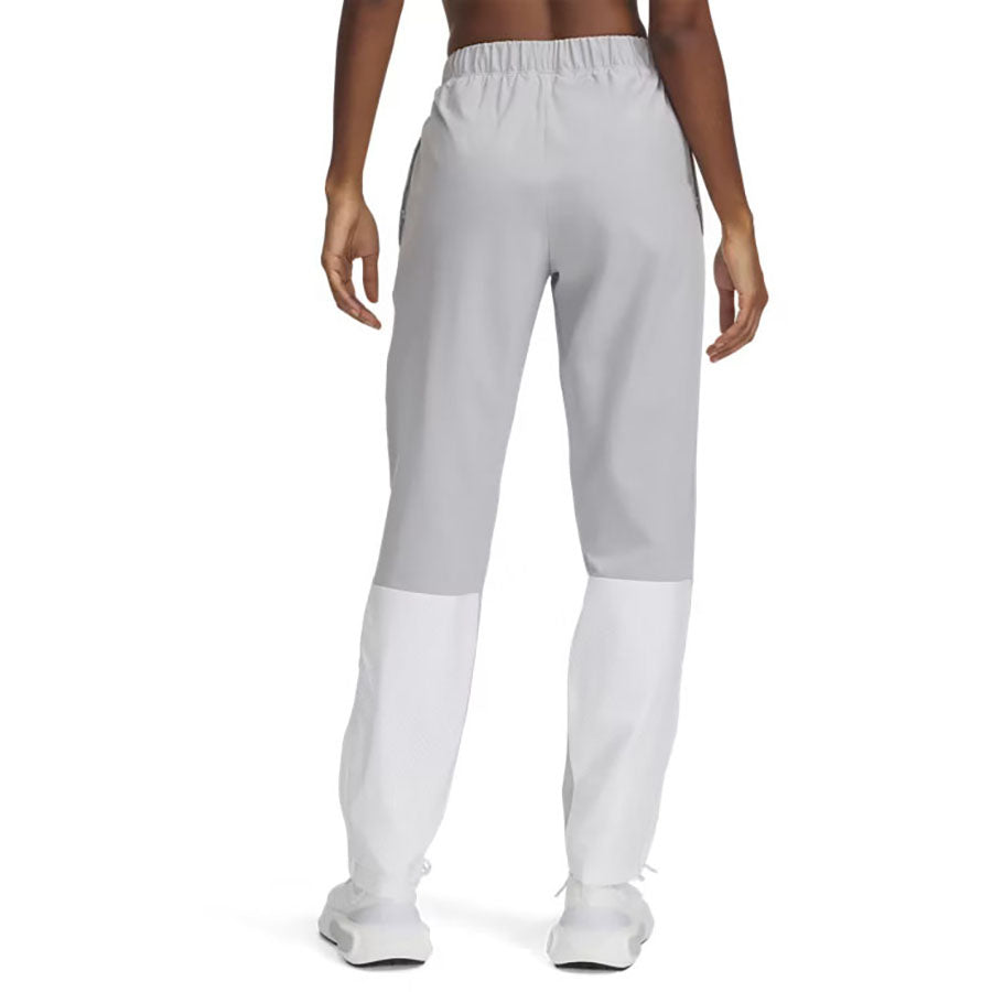 Under Armour Women's Mod Grey/White/White Rival Stretch Woven Pants