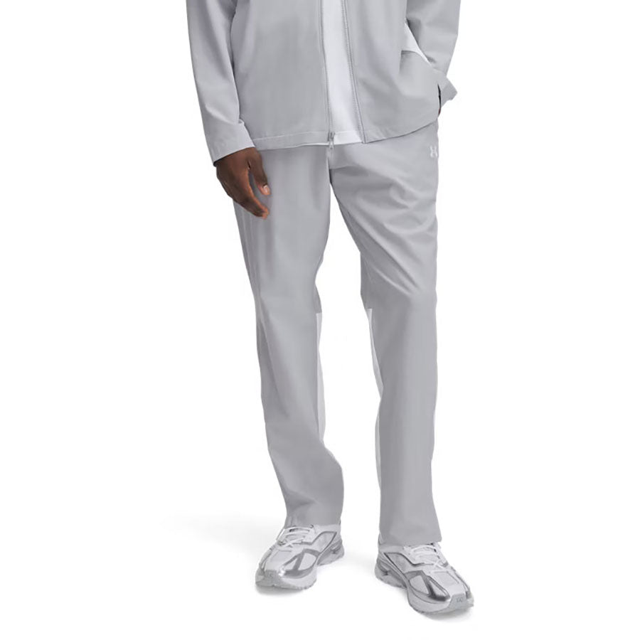 Under Armour Men's Mod Grey/White/White Rival Stretch Woven Pants