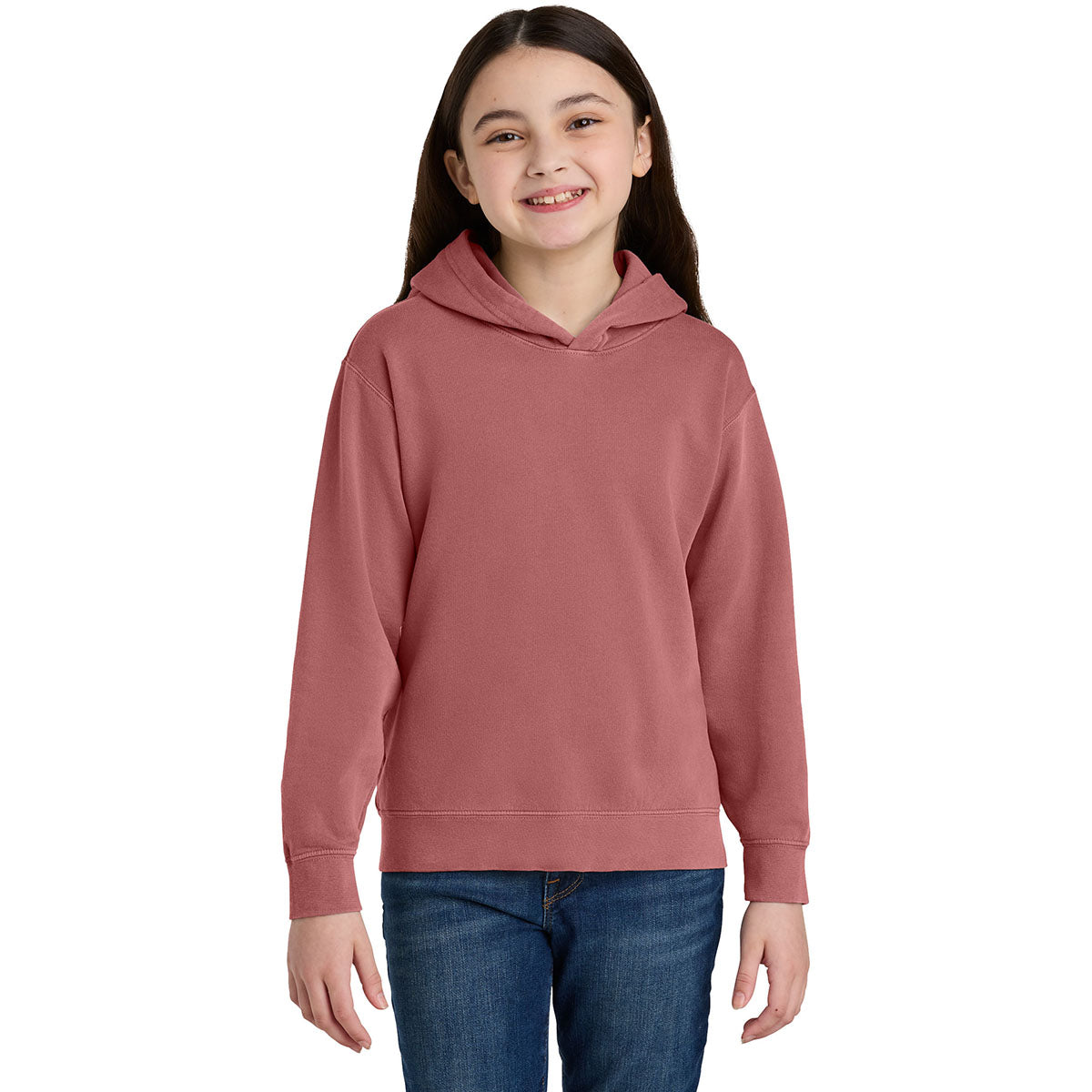Comfort Colors Youth Crimson Lightweight Hooded Sweatshirt