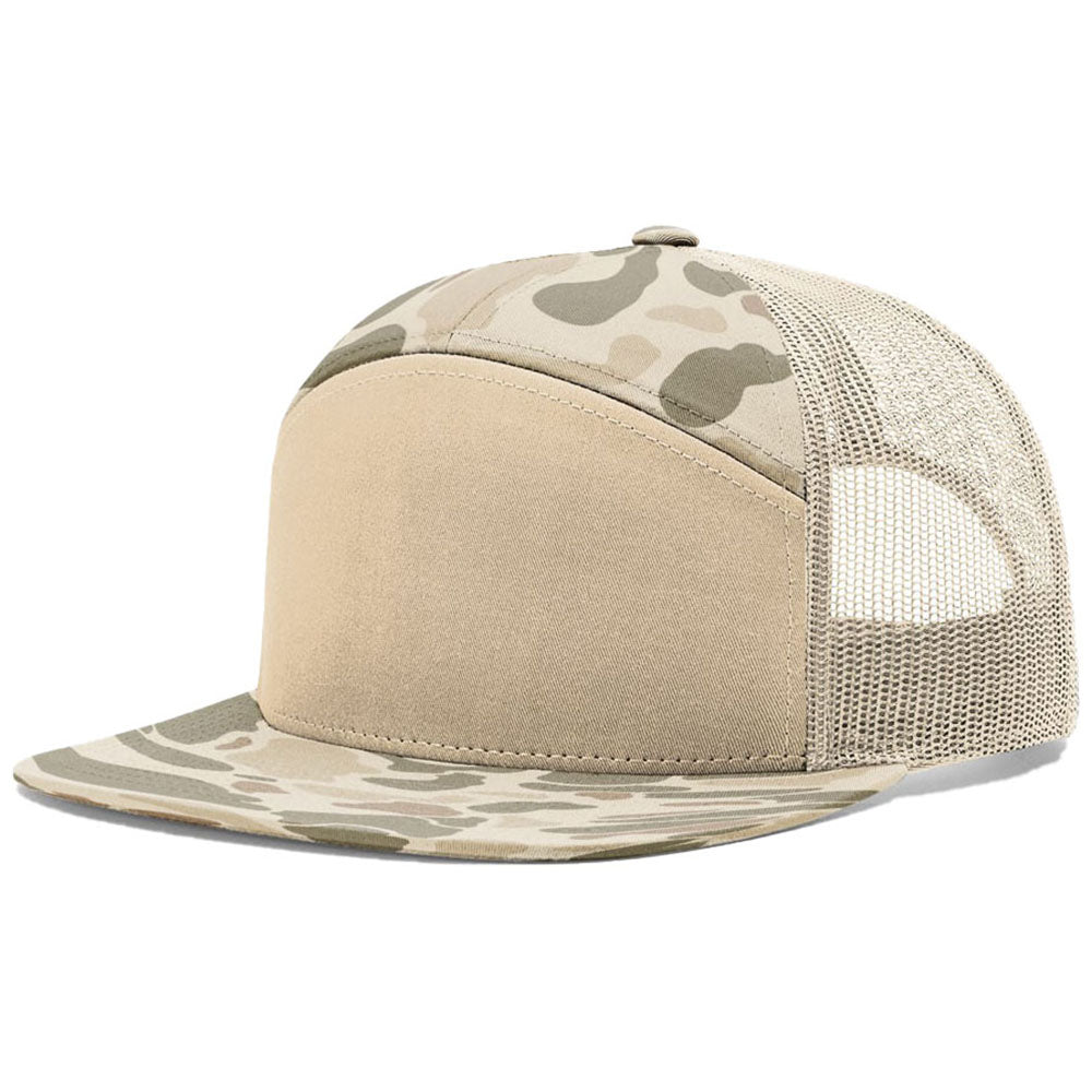 Richardson Harvest Duck Camo/Sandstone Printed 7-Panel Trucker