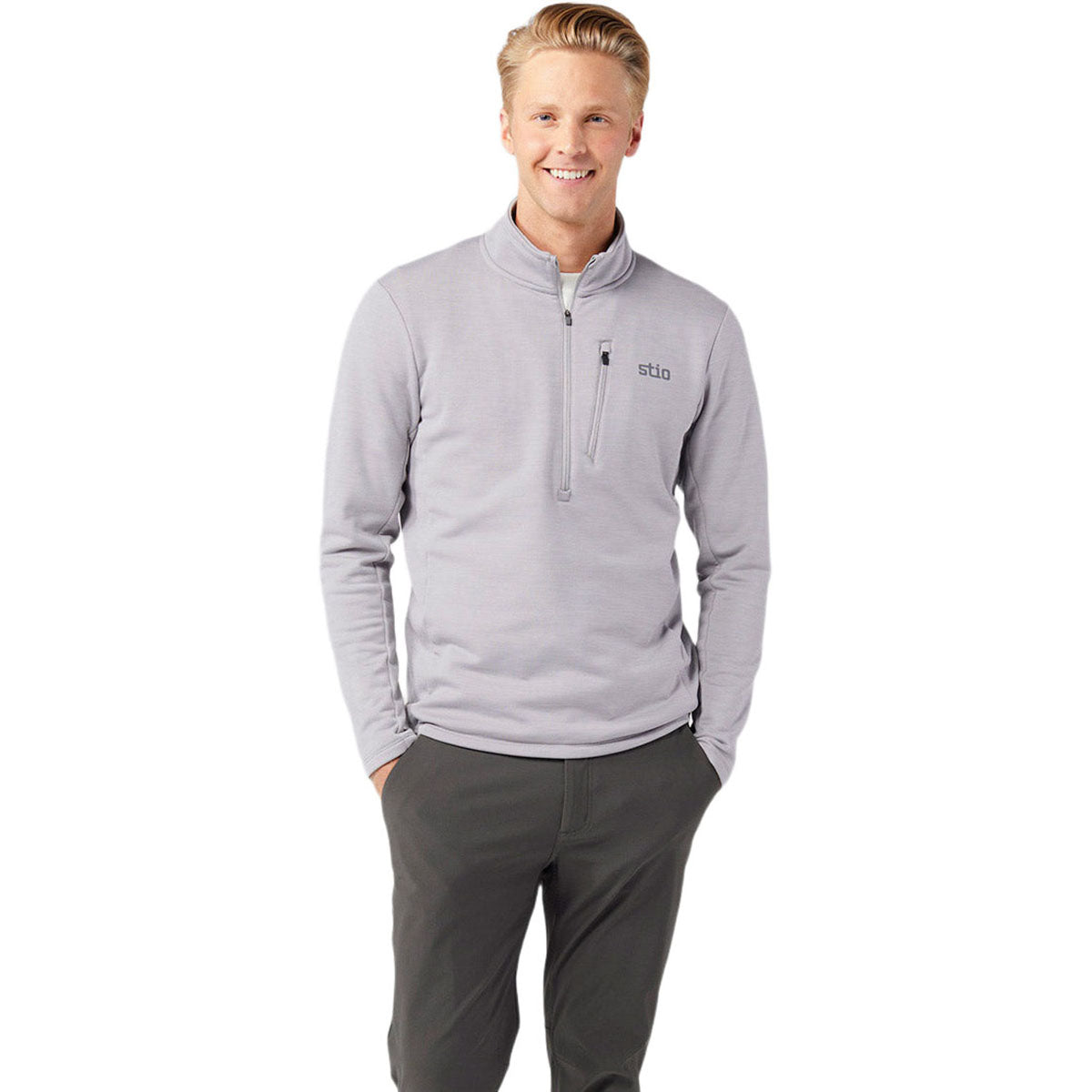 Stio Men's Alloy Heather Glide Power Stretch Half Zip