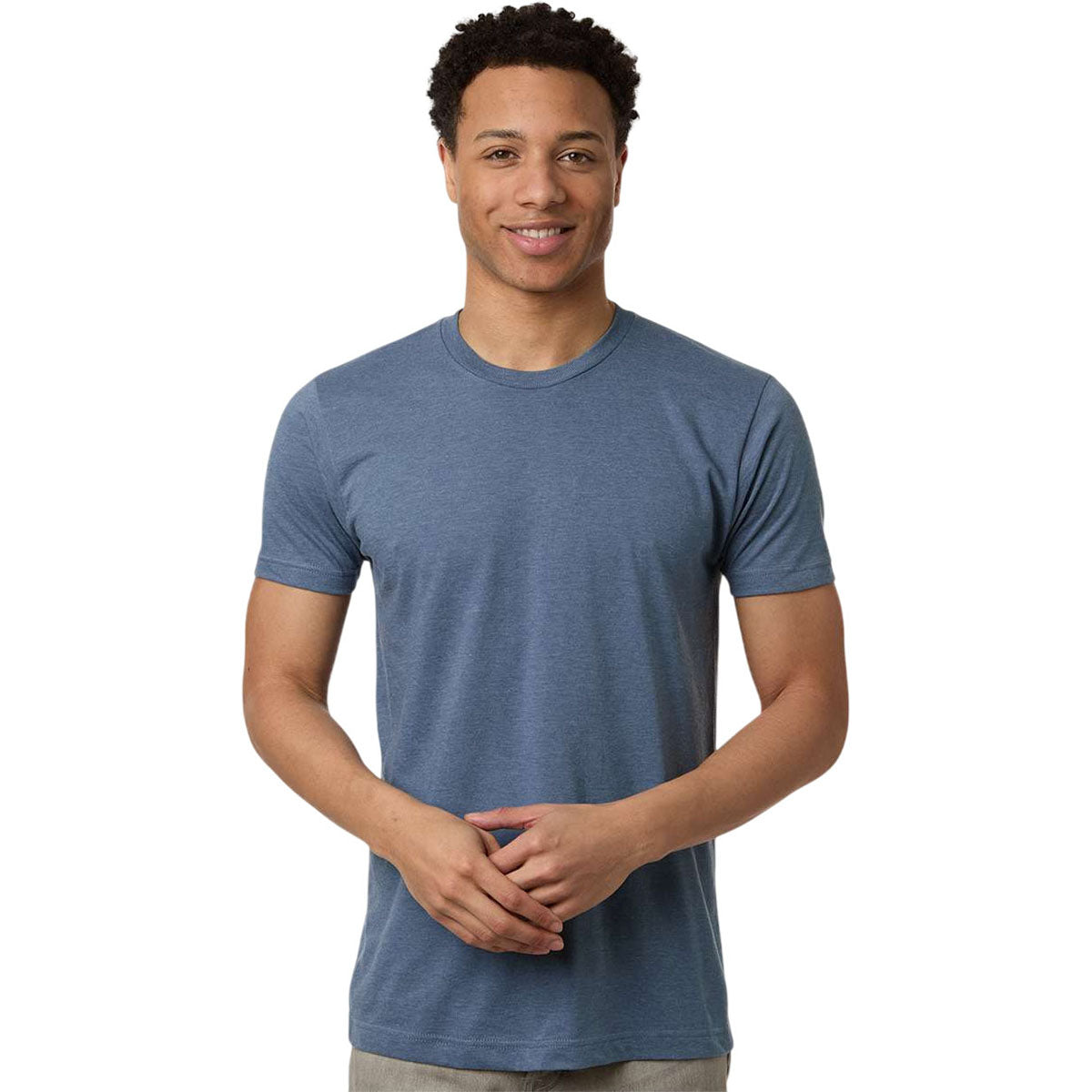 Tultex Unisex Heather Indigo Blue Fine Jersey T-Shirt