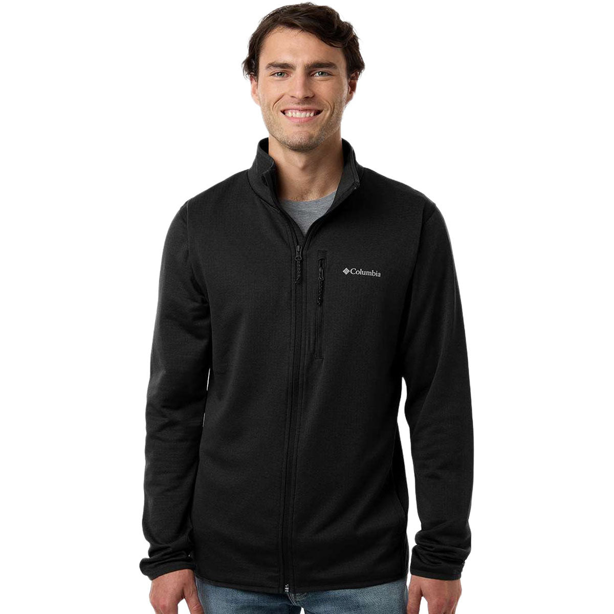 Columbia Men's Black Essential Hike Grid Fleece Full-Zip