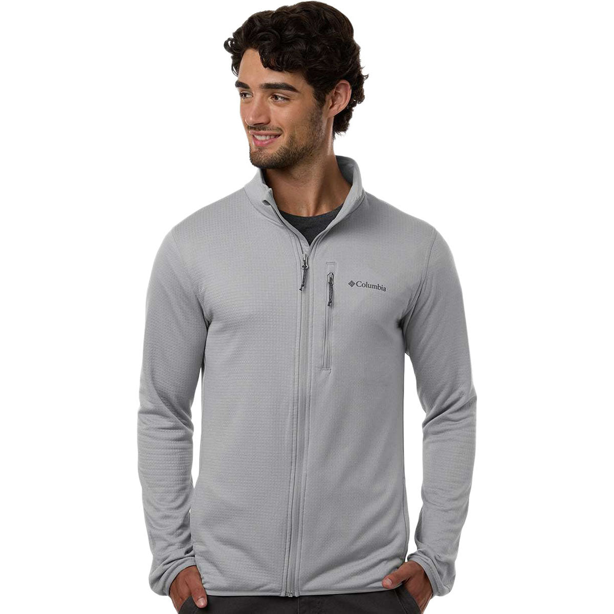 Columbia Men's Columbia Grey Essential Hike Grid Fleece Full-Zip