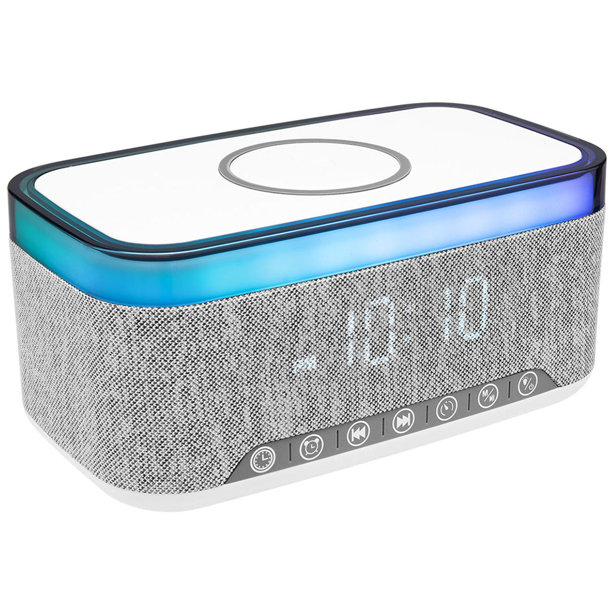 Hit Grey Rise & Shine Clock With Light-Up Speaker & Charger