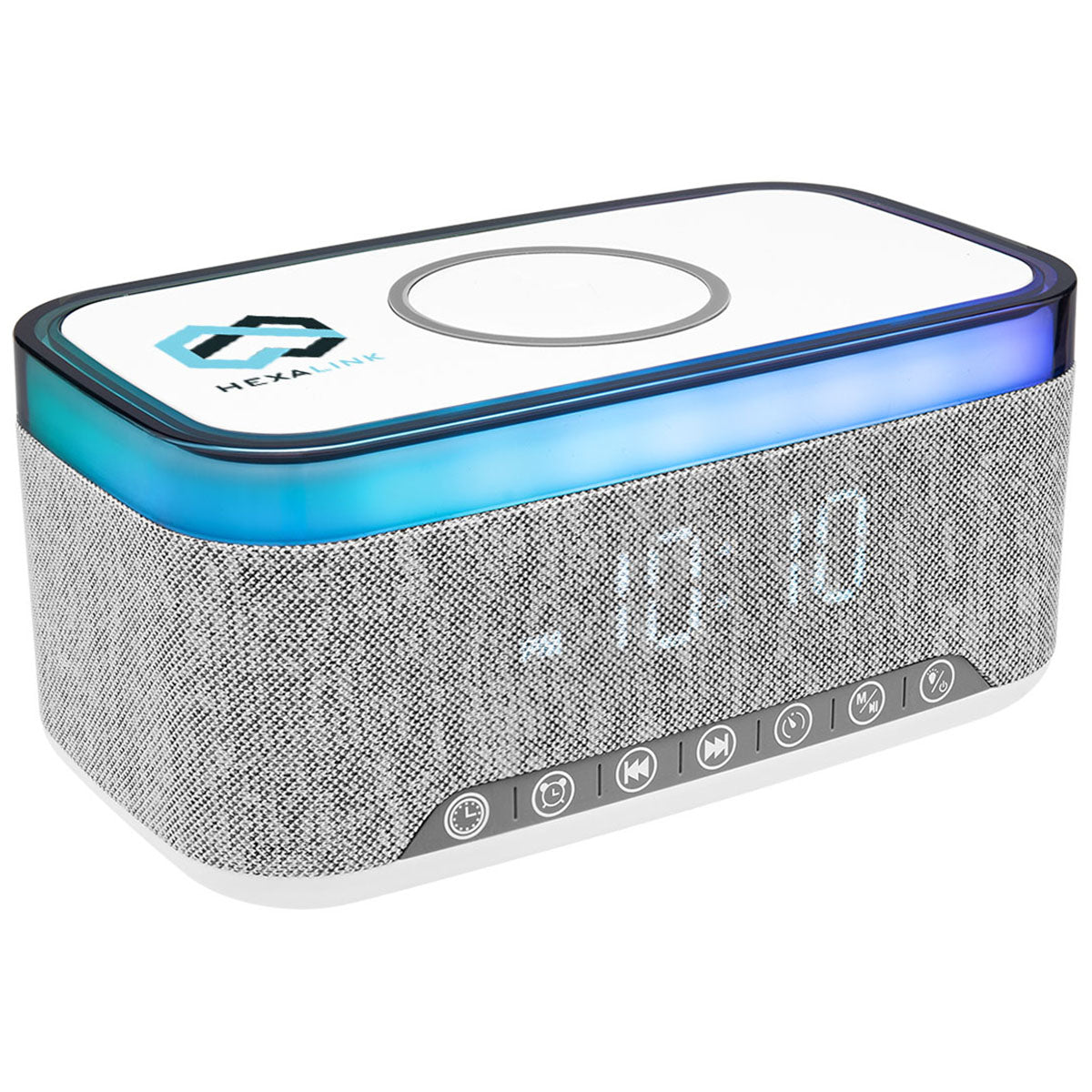 Hit Grey Rise & Shine Clock With Light-Up Speaker & Charger
