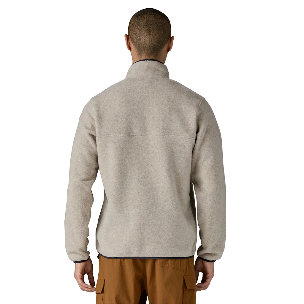 Patagonia Men's Oatmeal Heather w/New Navy Lightweight Synchilla Snap-T Fleece Pullover