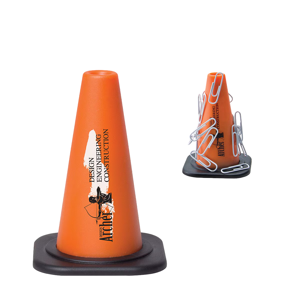Illini Orange Magnetic Safety Cone Paper Clip Holder