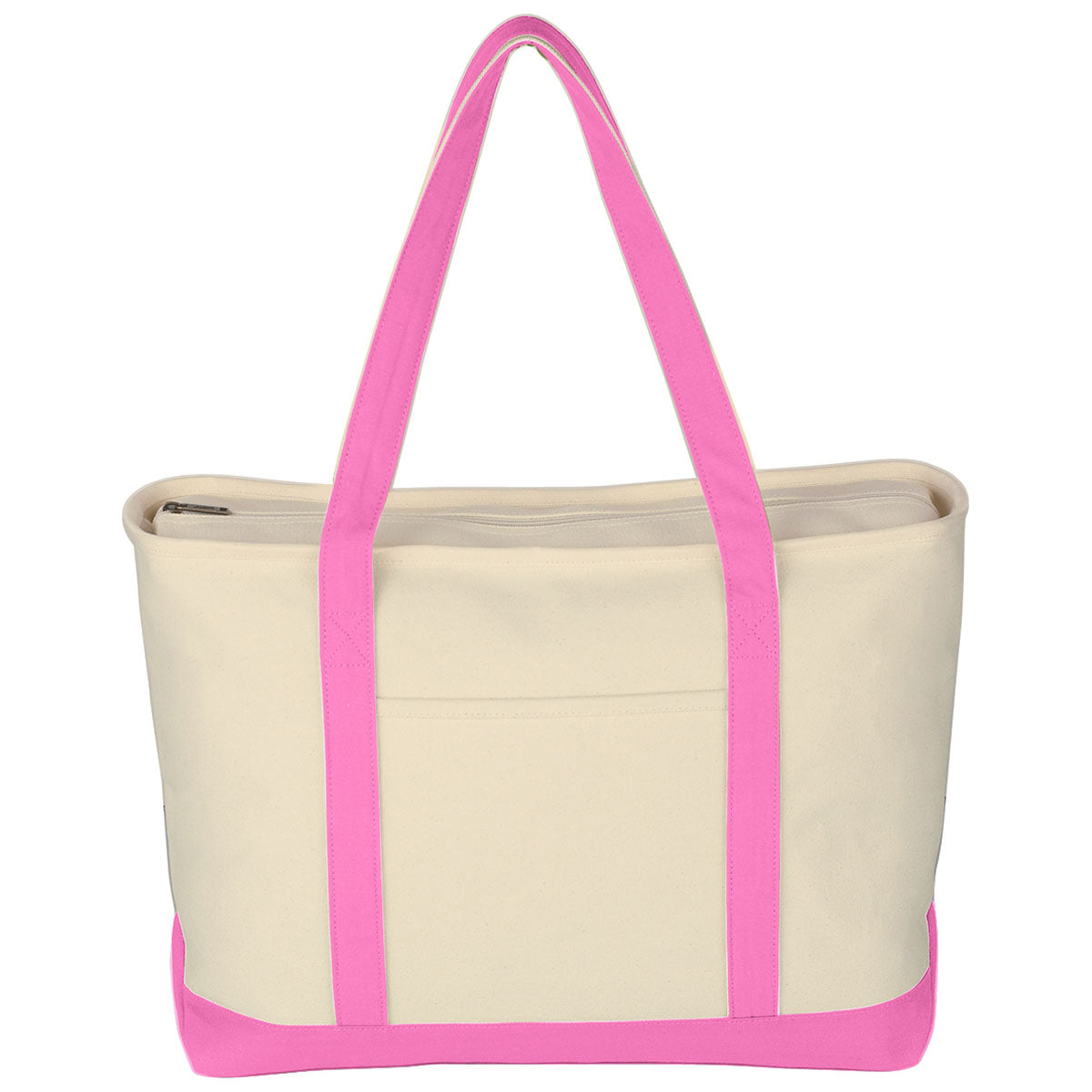 48-Hour Hit Natural/Pink Large Starboard Cotton Canvas Tote Bag