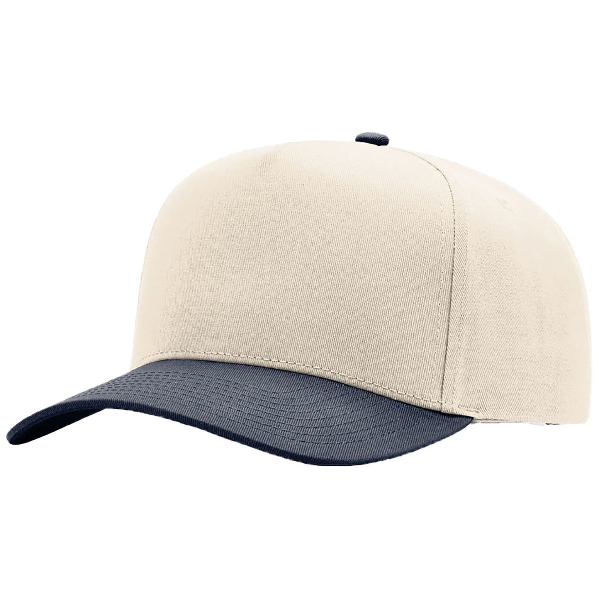 Richardson Cream/Cream/Navy Full Fabric 5-Panel Champ
