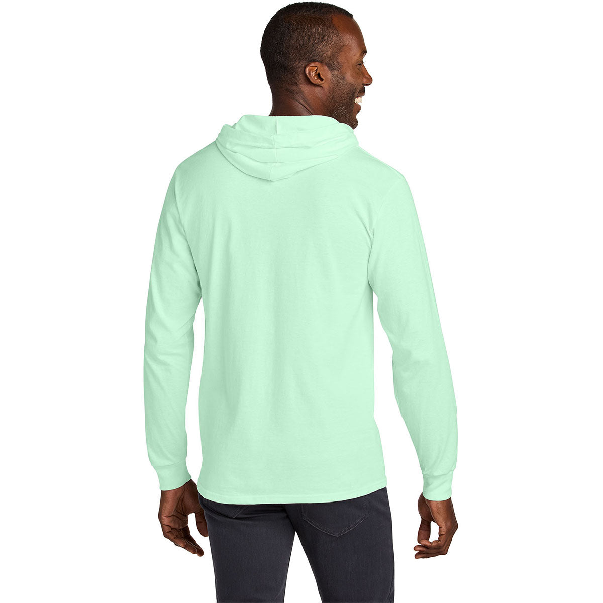 Jerzees Classics Unisex Mint To Be Cotton Long Sleeve Hooded T-Shirt