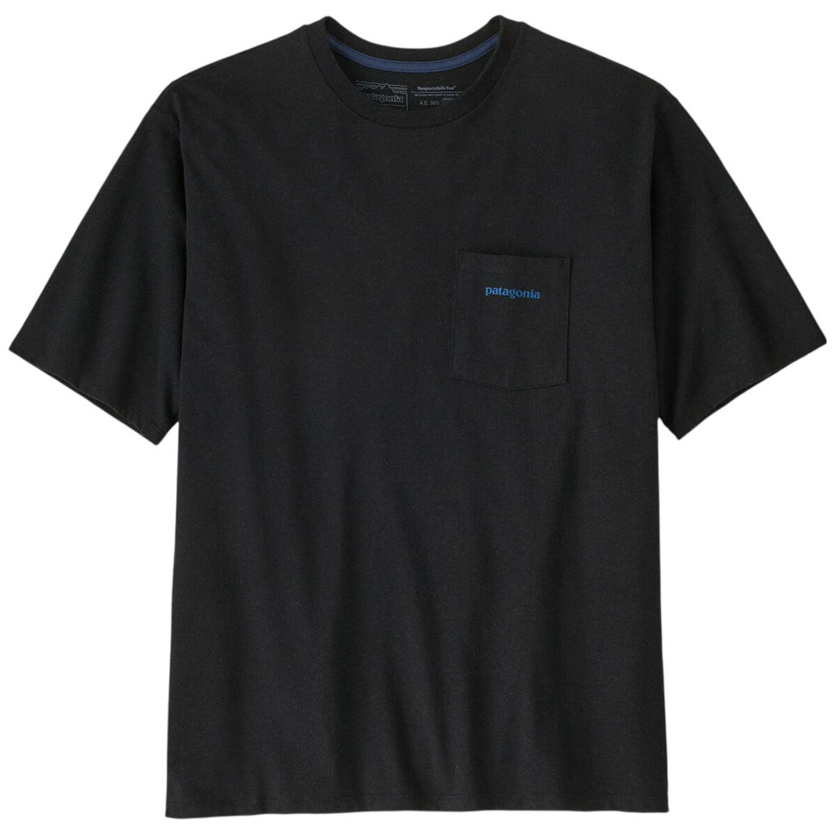 Patagonia Men's Ink Black Boardshort Logo Pocket Responsibili-Tee