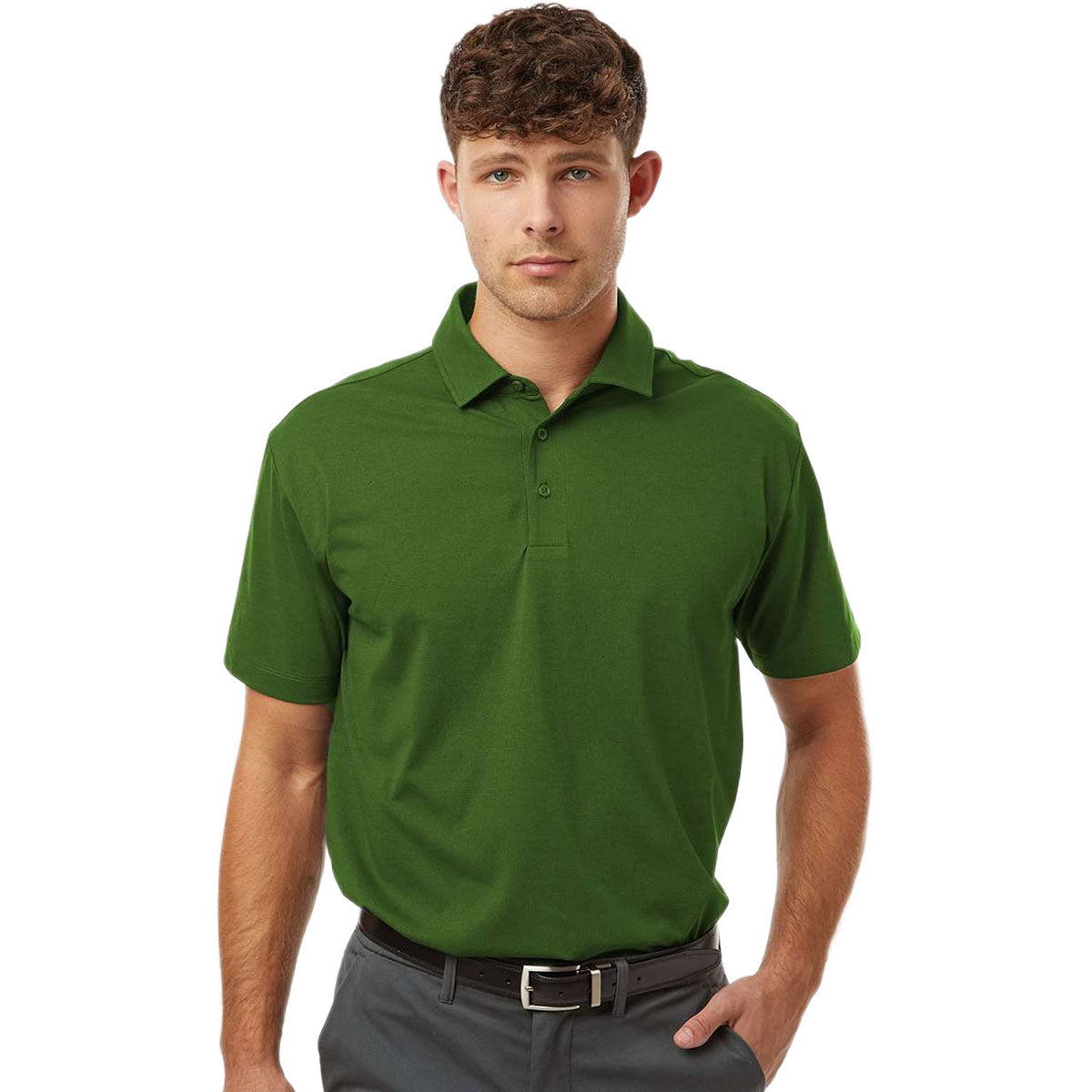AllPro Men's Olive Green Pro-Flex Sorona Polo