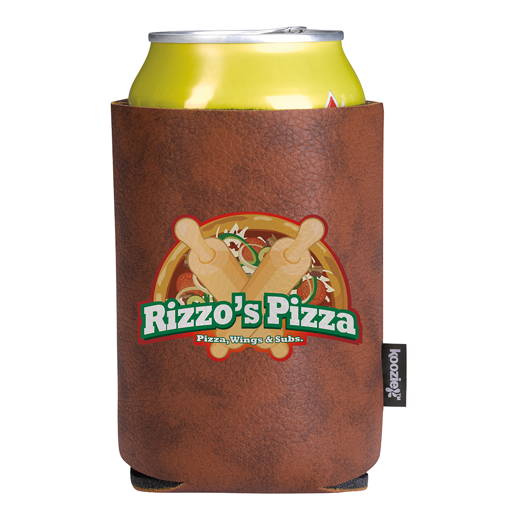 Koozie Light Brown Leather-Like Can Cooler