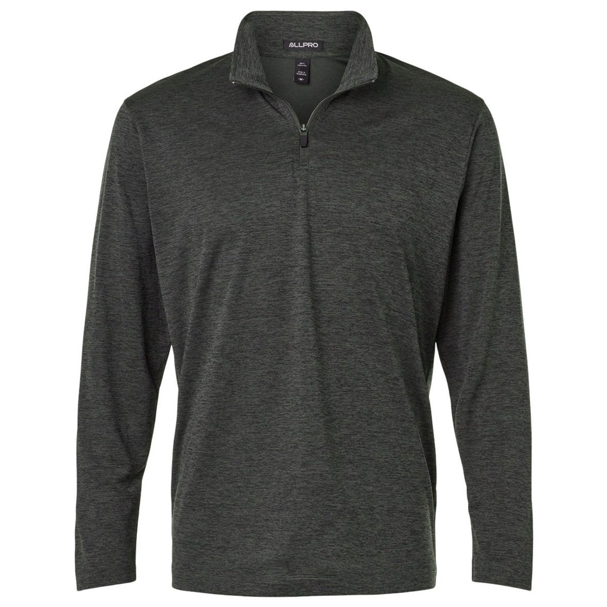 AllPro Men's Black Melange Pro-Lock Performance Melange Quarter-Zip Pullover