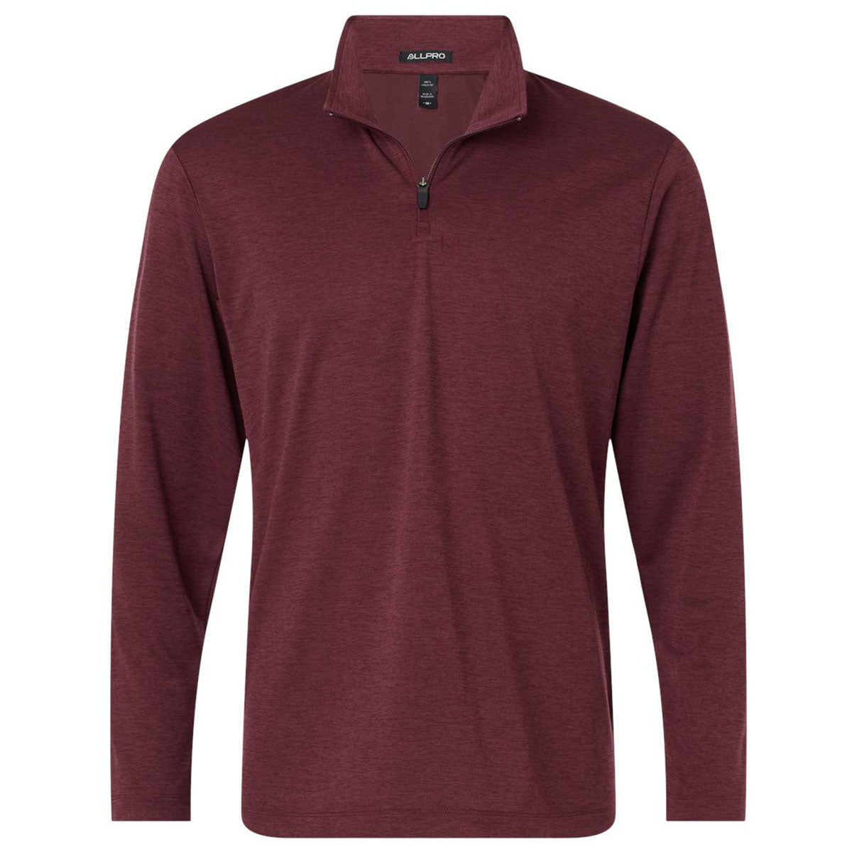 AllPro Men's Maroon Melange Pro-Lock Performance Melange Quarter-Zip Pullover