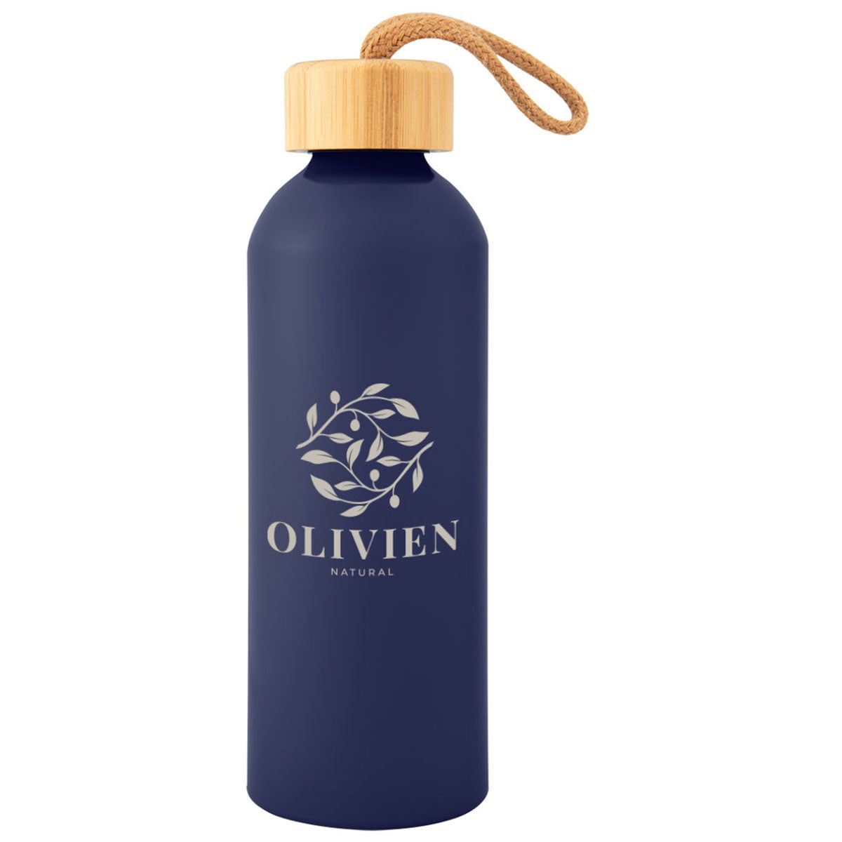 Hit Navy 25 Oz. Blaire Recycled Aluminum Bottle With Bamboo Lid