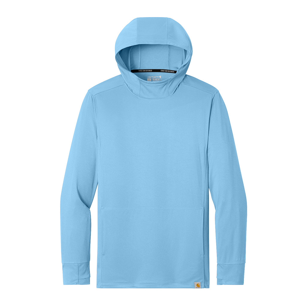 Carhartt Men's Fresh Water Blue Force Sun Defender Long Sleeve Hooded T-Shirt