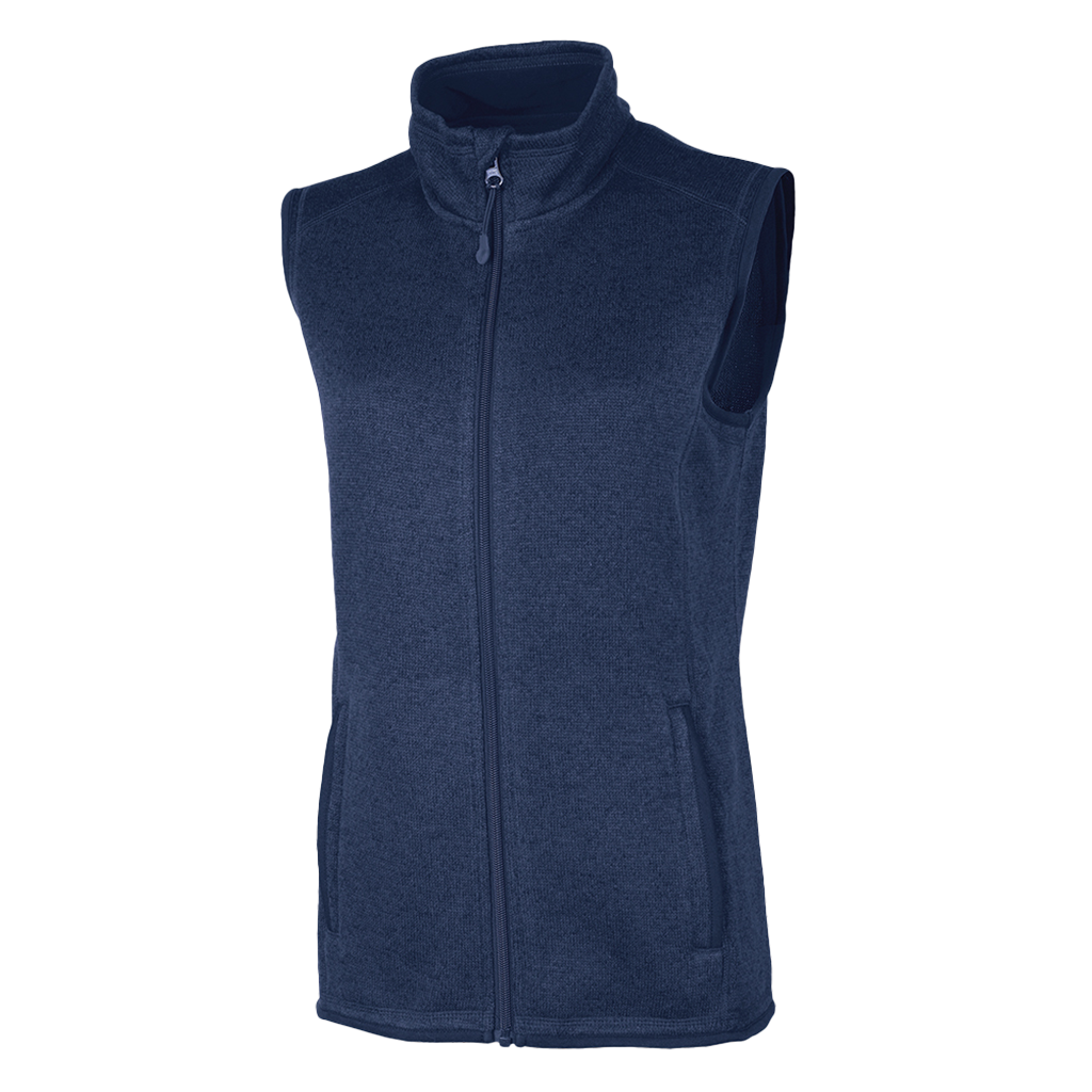 Charles River Women's Navy Heather Pacific Heathered Fleece Vest