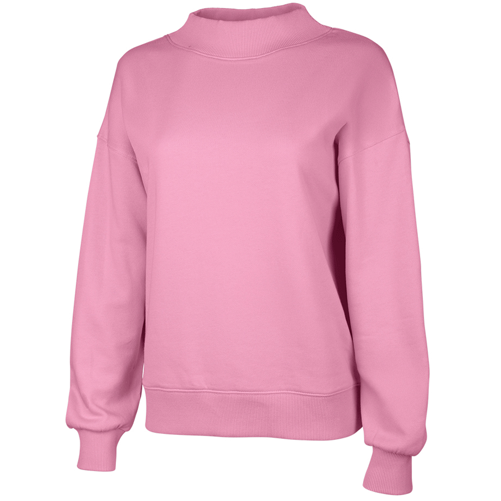 Charles River Women's Pink Willow Mock-Neck Sweatshirt