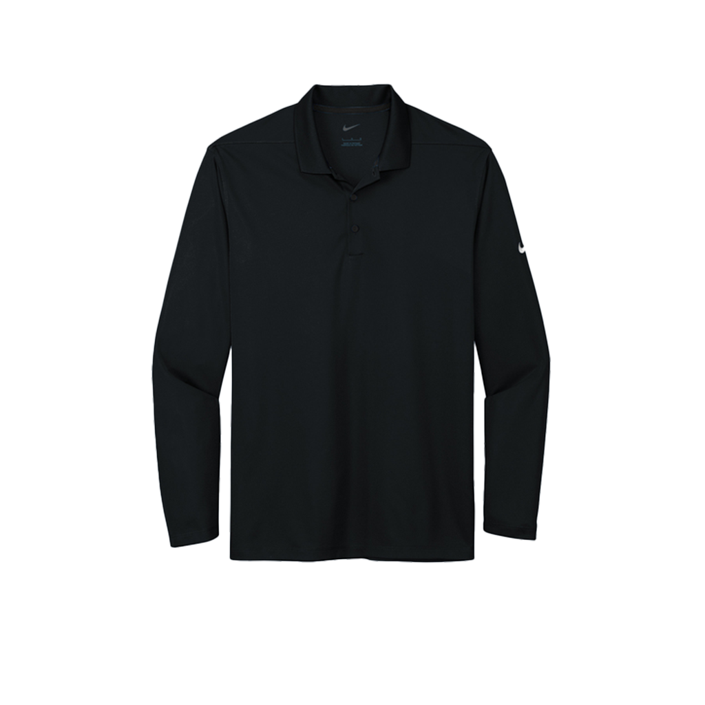 Nike Men's Black Dri-FIT Micro Pique 2.0 Long Sleeve Polo