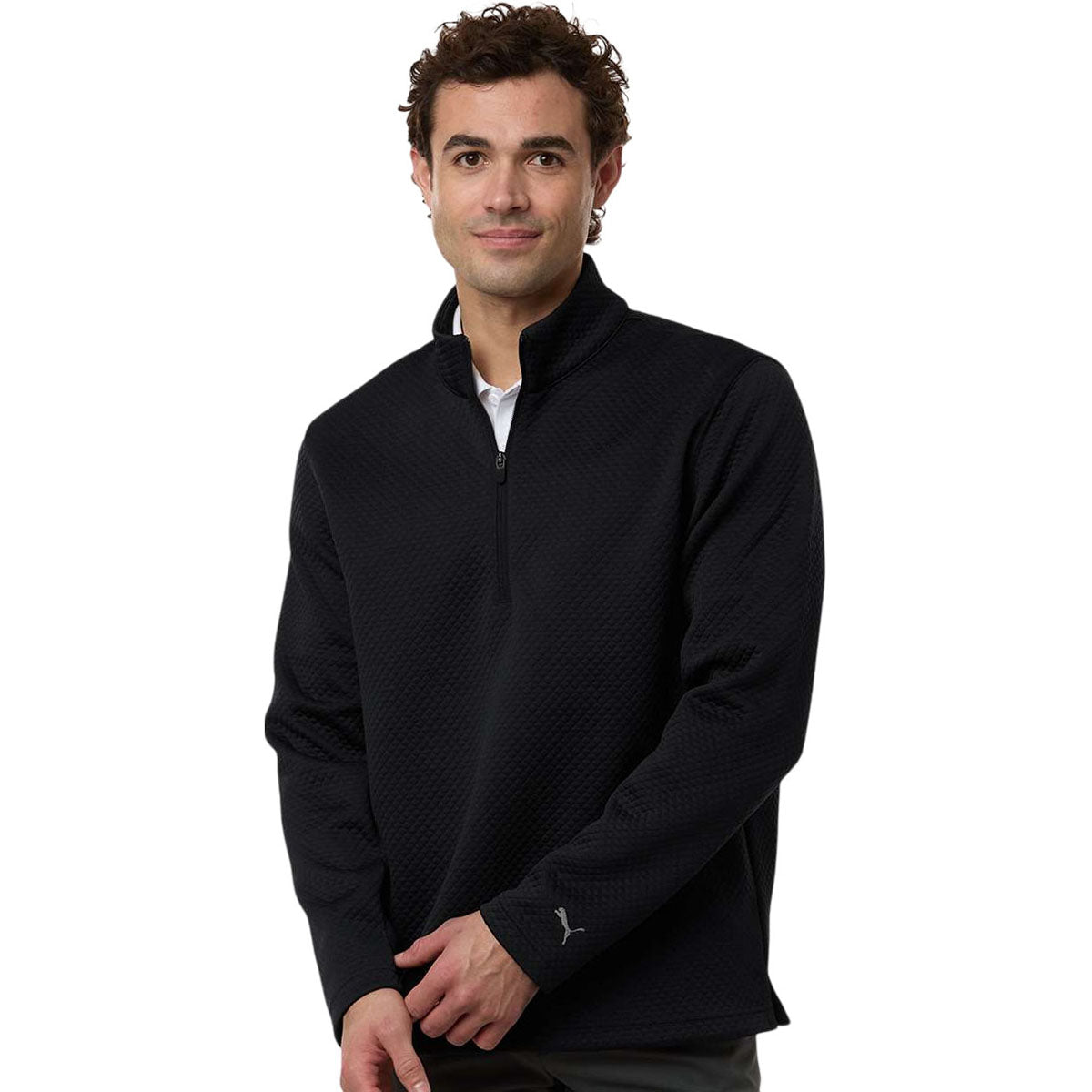 Puma Golf Men's Puma Black Pebble Quarter-Zip Pullover
