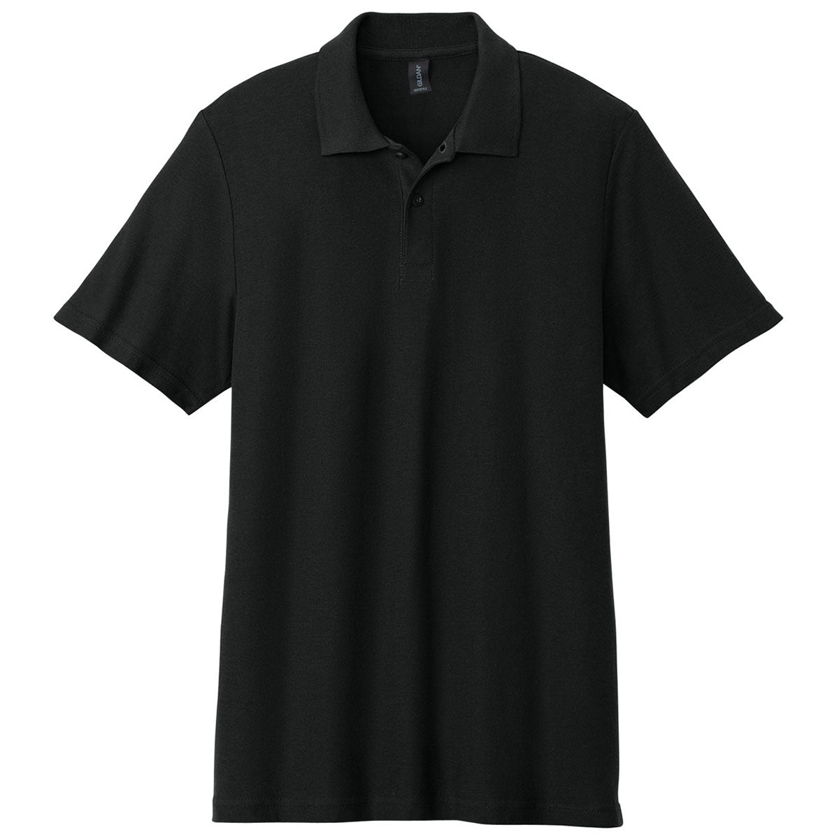 Gildan Men's Black Softstyle Pique Polo