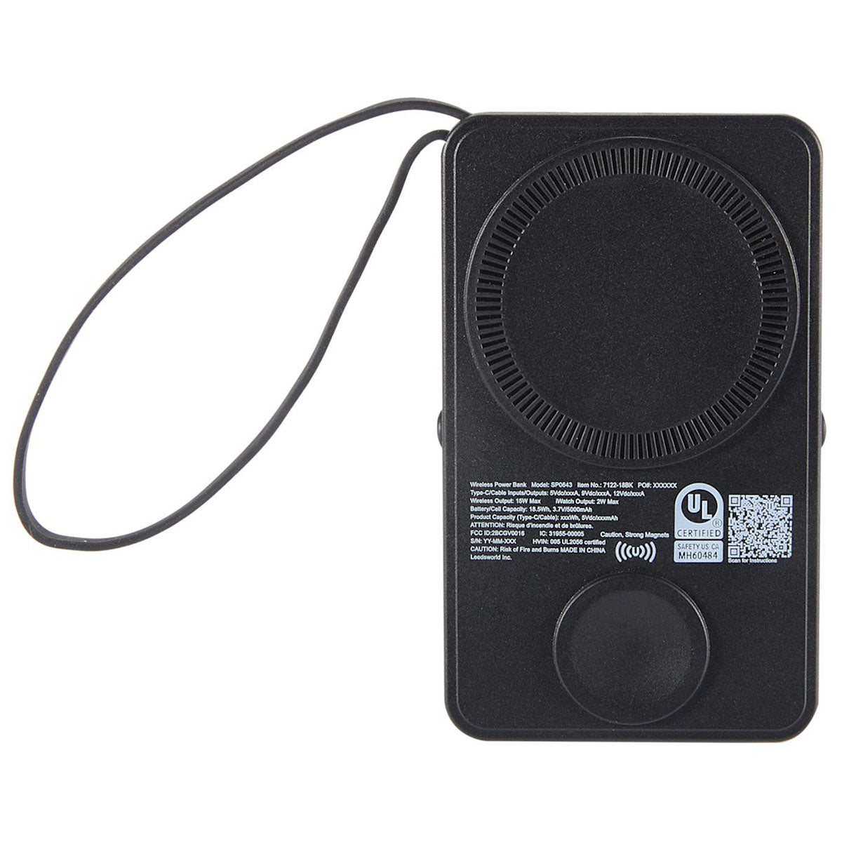 Leed's Black UL Listed MagClick Power Bank and Watch Charger
