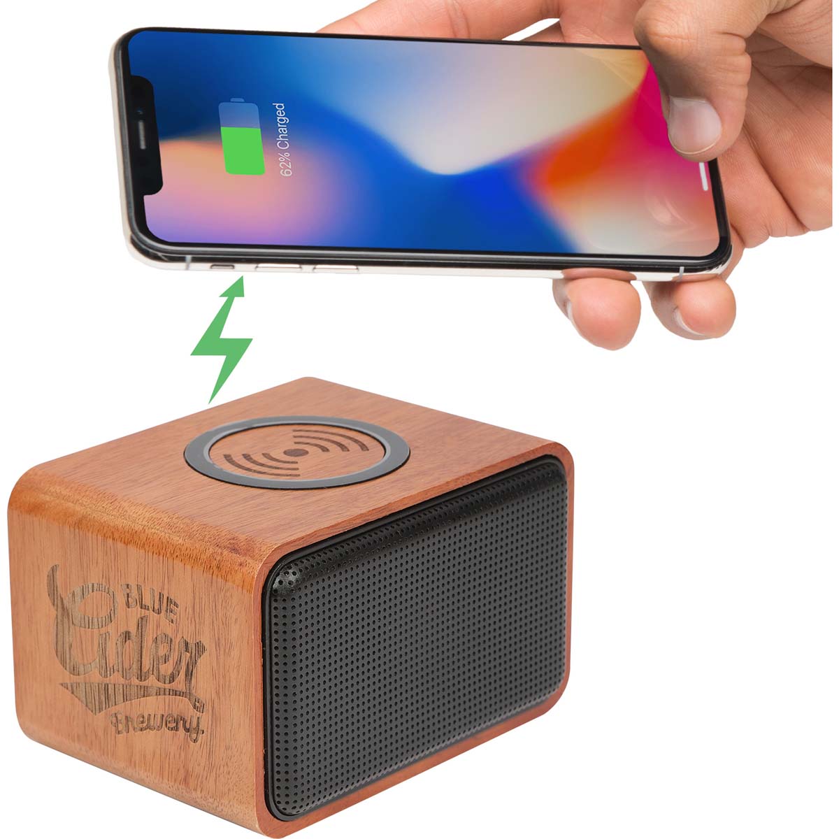 48-Hour Leed's Wood Bluetooth Speaker with Wireless Charging Pad