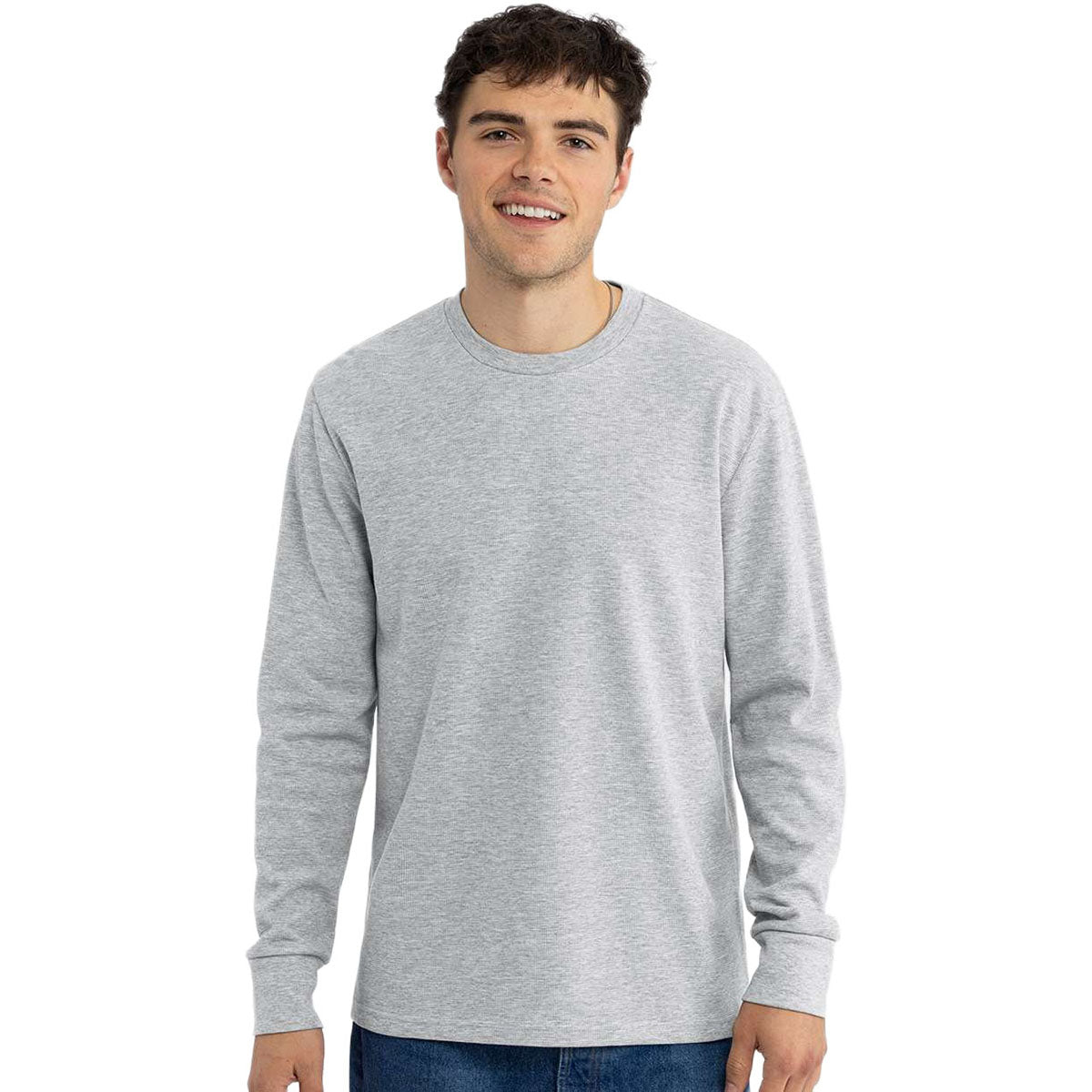 Next Level Unisex Heather Grey Ideal Thermal Long Sleeve T-Shirt