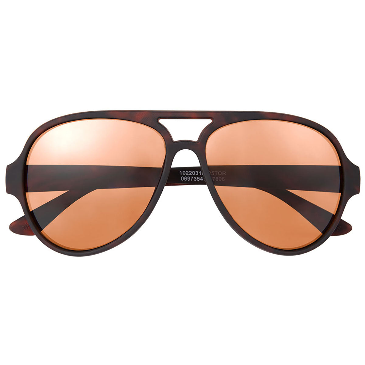 Hit Tortoise Rubberized Recycled Frame Aviator Sunglasses