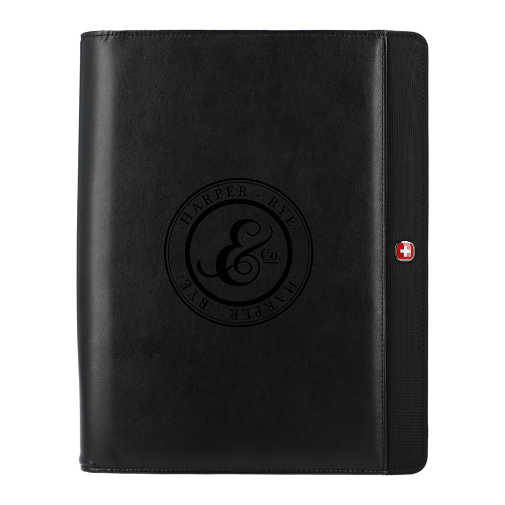 Wenger Black Recycled Tech Zippered Padfolio