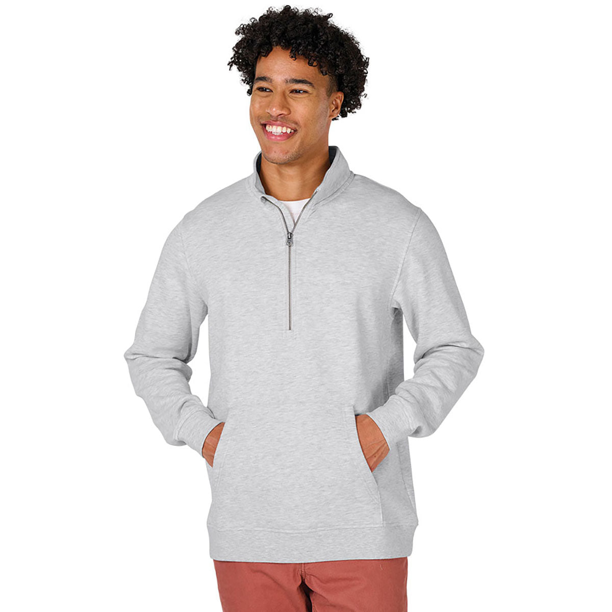 Charles River Men's Heather Grey Willow Half Zip Sweatshirt