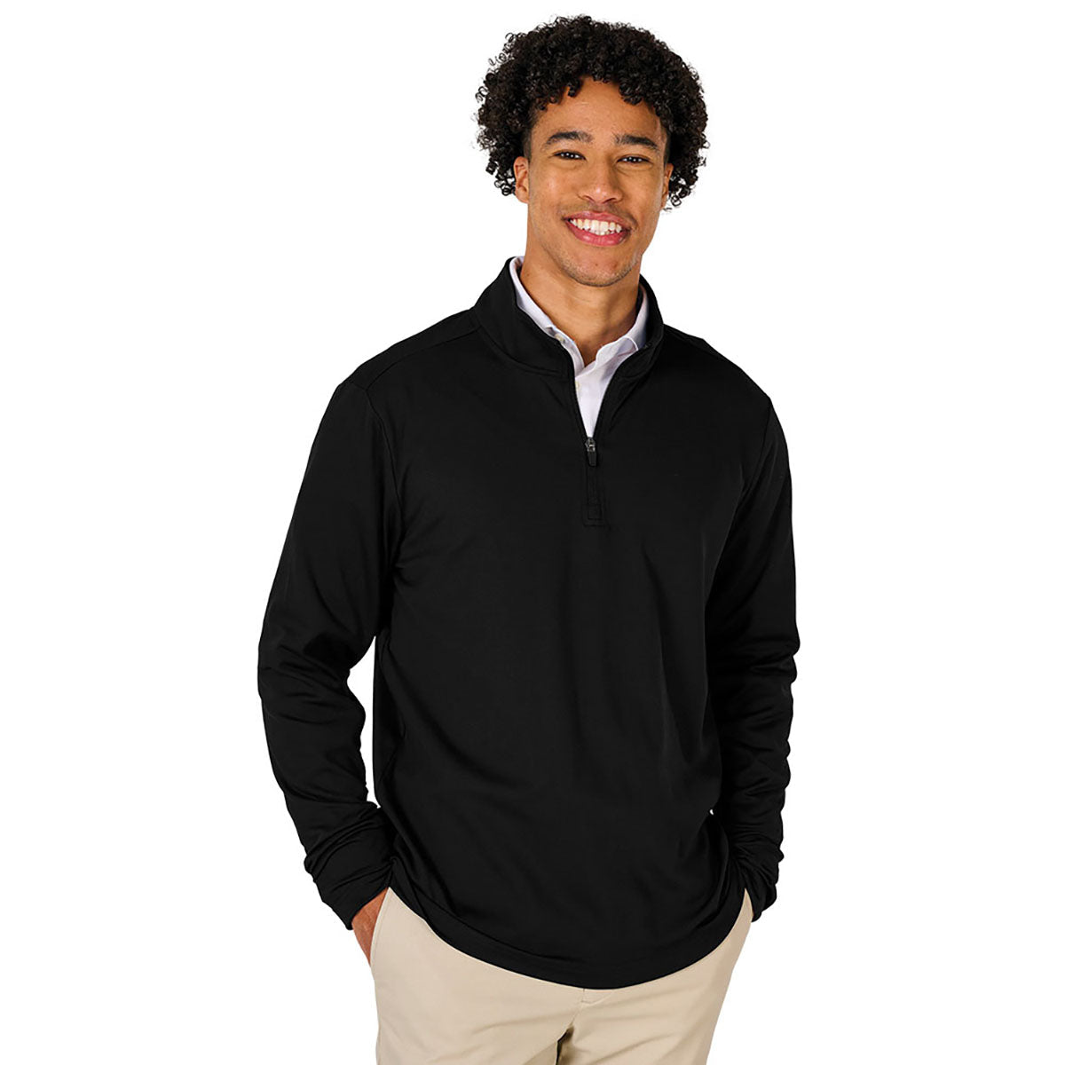 Charles River Men's Black Nu Fitness Quarter Zip