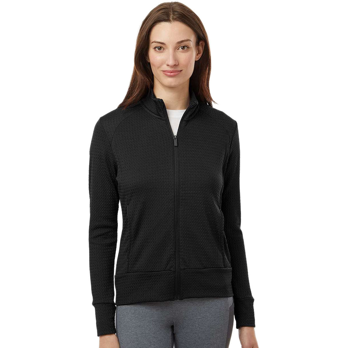 Adidas Women's Black Ultimate365 Textured Full-Zip Jacket