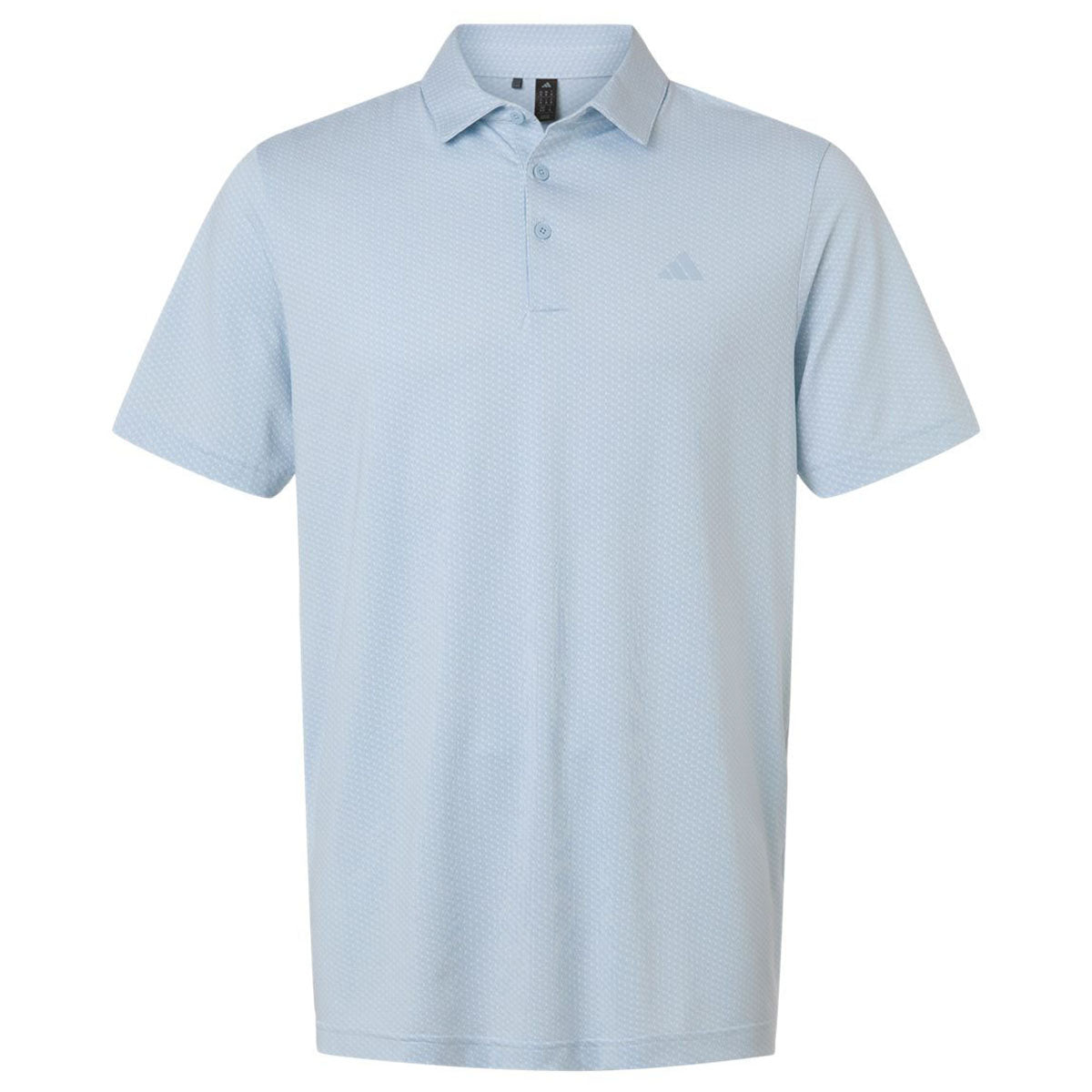 Adidas Men's White/Crystal Sky Performance Textured Polo