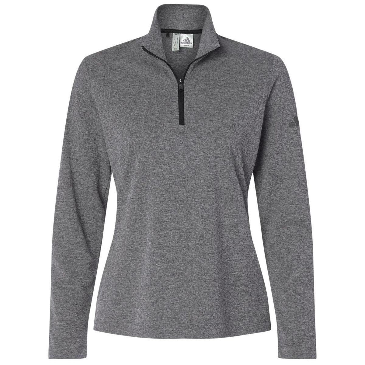 Adidas Women's Black Heather Lightweight Quarter-Zip Pullover