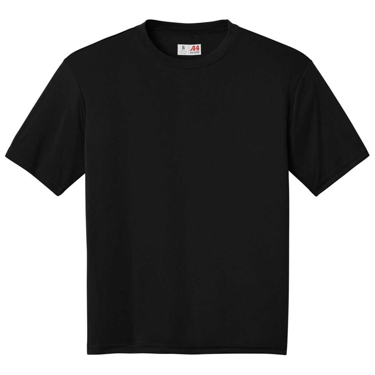 A4 Men's Black Cooling Performance Short Sleeve Tee