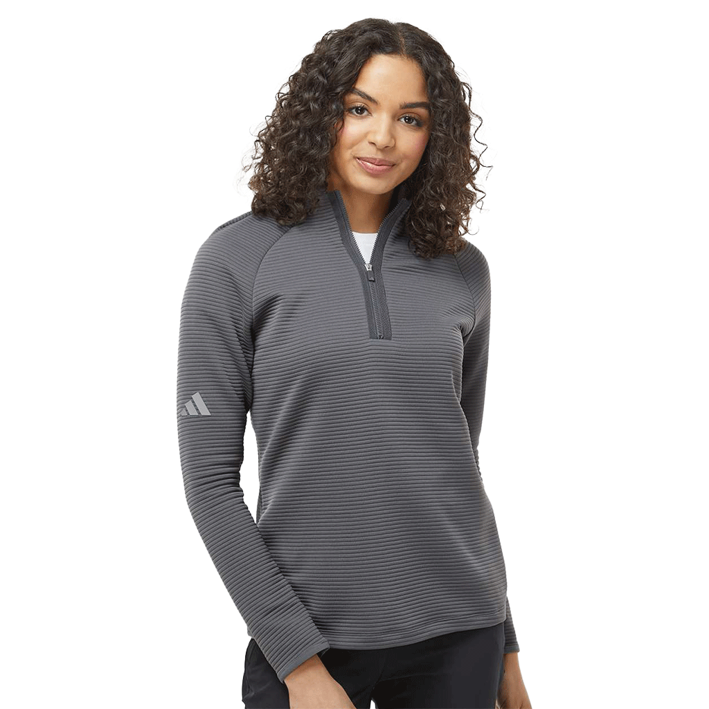 Adidas Women's Grey Five Spacer Quarter-Zip Pullover