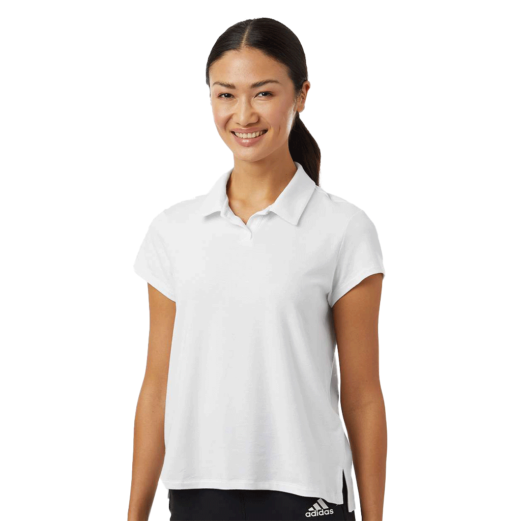 Adidas Women's Solid White Blend Polo