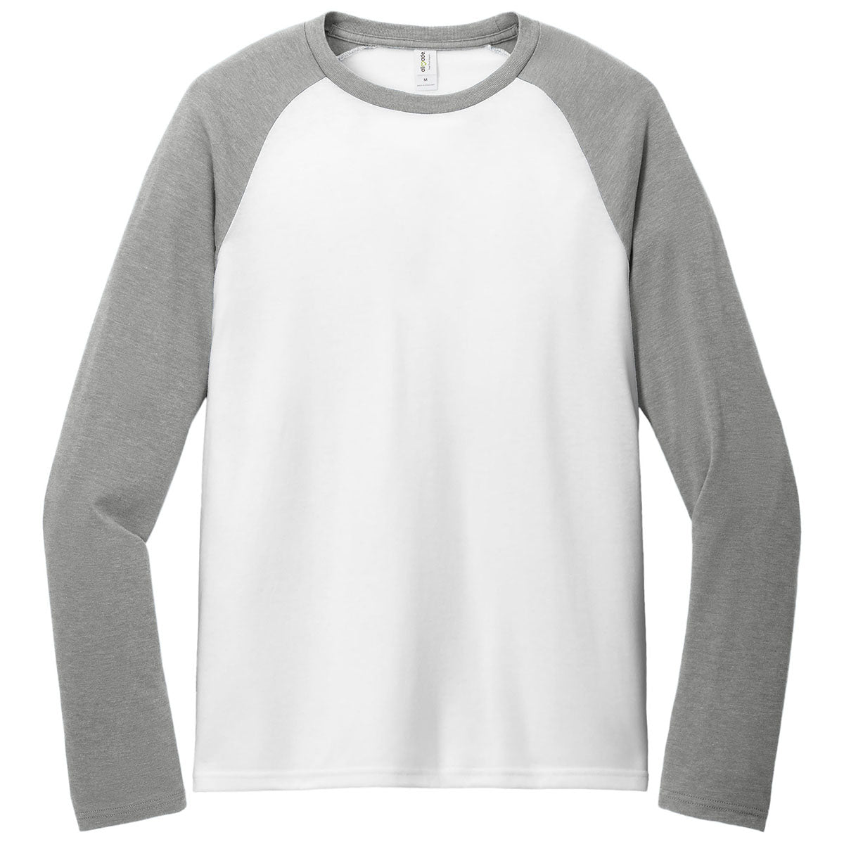 Allmade Unisex Aluminum Grey/Bright White Tri-Blend Long Sleeve Colorblock Raglan