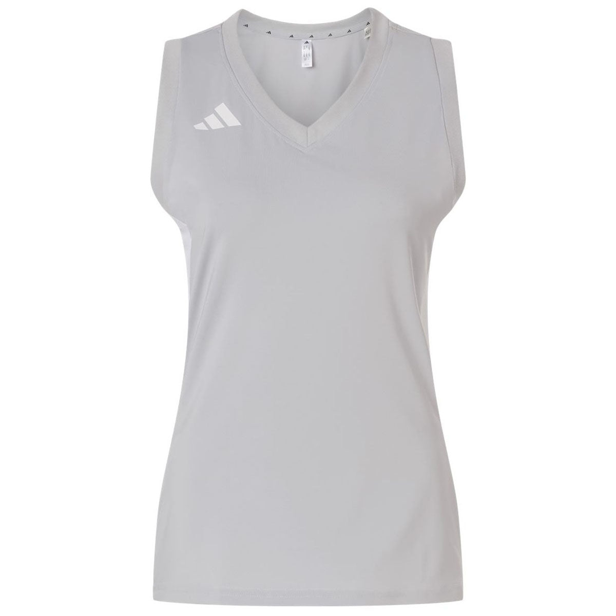 Adidas Women's Team Light Grey/White Quickset V-Neck Sleeveless Jersey
