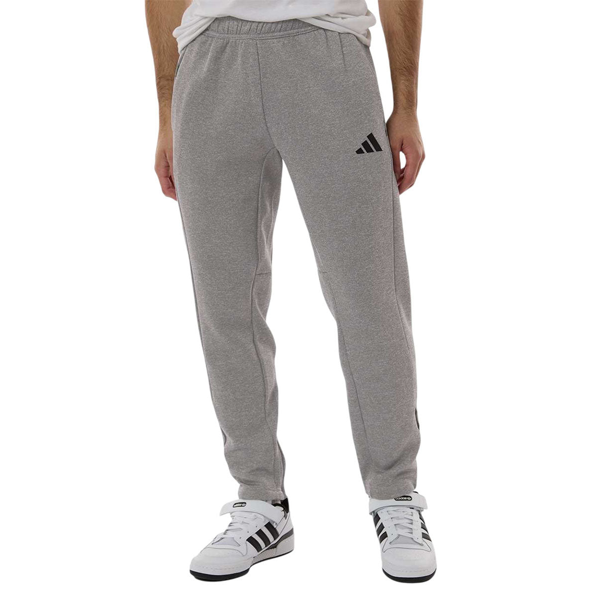 Adidas Men's Medium Grey Heather Game & Go Fleece 3-Bar Sweatpants