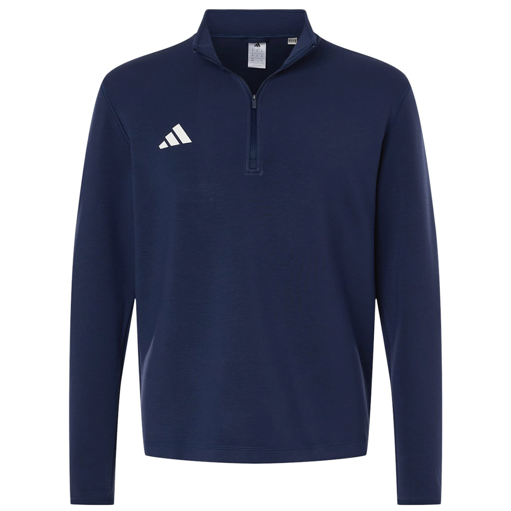 adidas Men's Team Navy Blue/White 3-Stripes Quarter-Zip Pullover